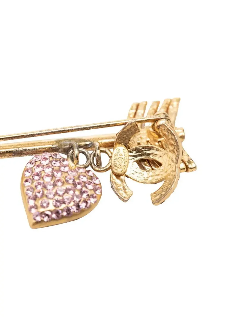 Chanel Cc Logo Heart Brooch Gold-Tone #287720C74B